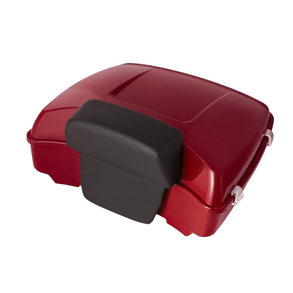 Razor Tour Pack Fit for 2014+ Harley Davidson Touring Road King, Road Glide, Street Glide and Select CVO Models (Razor Tour Pack+ Backrest Pad + Black Metal Plate, Charcoal Pearl)