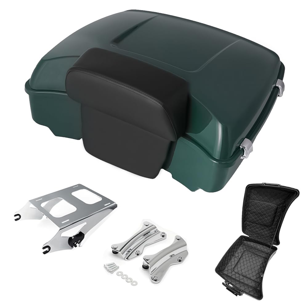Razor Tour Pak Pack Trunk & Backrest Pad & Two-up Mounting Bracket Rack & Tour Pak liners Fit For Harley 2014-2024 Harley Touring Road Glide Special, Street Glide (Velocity Red Sunglo)
