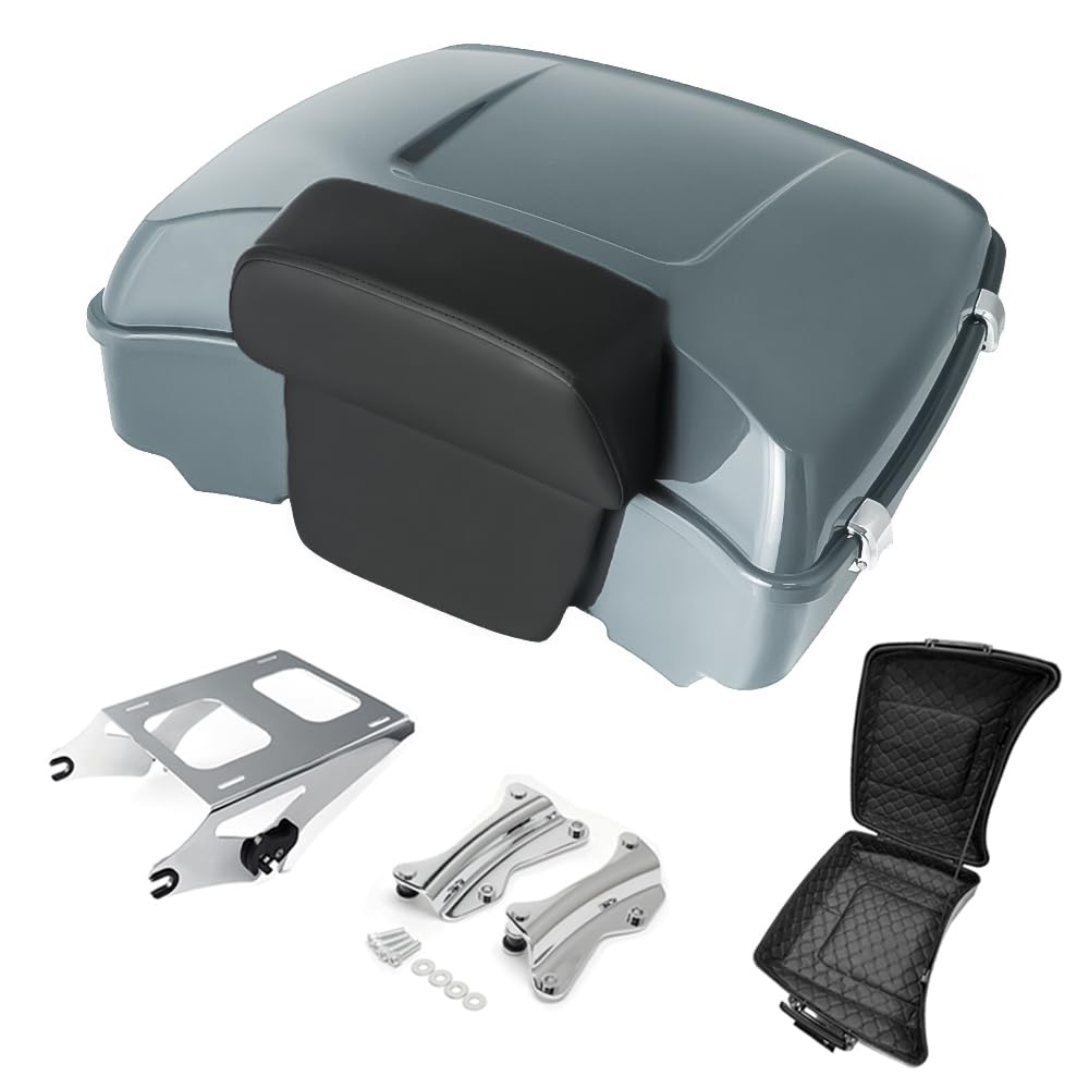Razor Tour Pak Pack Trunk & Backrest Pad & Two-up Mounting Bracket Rack & Tour Pak liners Fit For Harley 2014-2024 Harley Touring Road Glide Special, Street Glide (Velocity Red Sunglo)