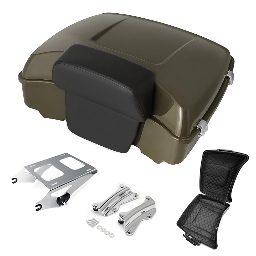 Razor Tour Pak Pack Trunk & Backrest Pad & Two-up Mounting Bracket Rack & Tour Pak liners Fit For Harley 2014-2024 Harley Touring Road Glide Special, Street Glide (Velocity Red Sunglo)