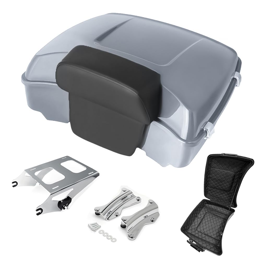Razor Tour Pak Pack Trunk & Backrest Pad & Two-up Mounting Bracket Rack & Tour Pak liners Fit For Harley 2014-2024 Harley Touring Road Glide Special, Street Glide (Velocity Red Sunglo)