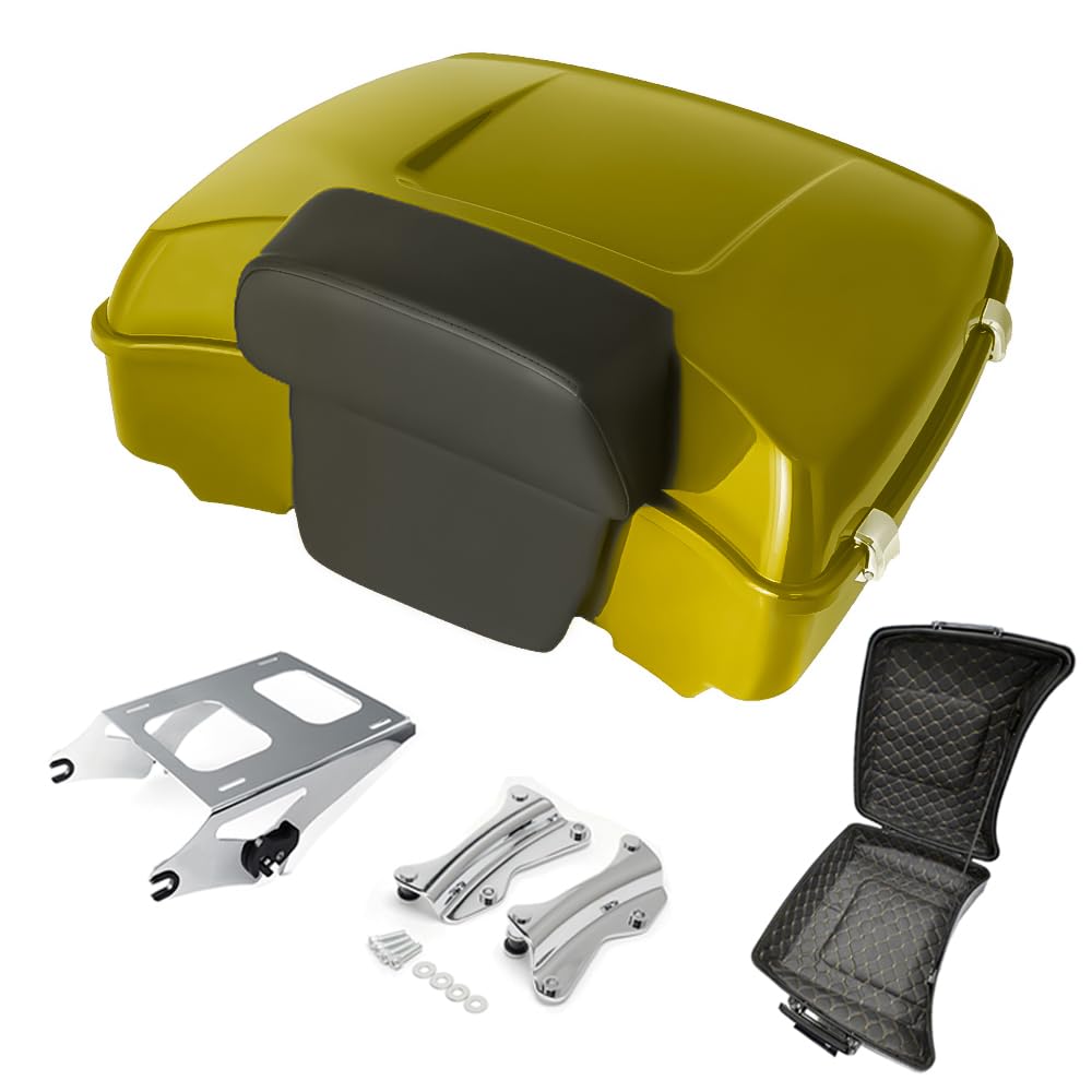Razor Tour Pak Pack Trunk & Backrest Pad & Two-up Mounting Bracket Rack & Tour Pak liners Fit For Harley 2014-2024 Harley Touring Road Glide Special, Street Glide (Velocity Red Sunglo)