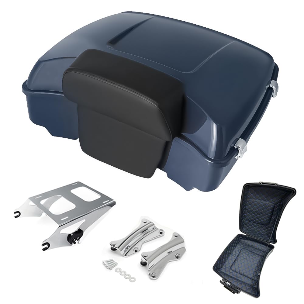 Razor Tour Pak Pack Trunk & Backrest Pad & Two-up Mounting Bracket Rack & Tour Pak liners Fit For Harley 2014-2024 Harley Touring Road Glide Special, Street Glide (Velocity Red Sunglo)