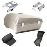 Tour Pack, Fit for 14-Later Harley Touring (Razor Tour Pack + Mounting Rack + 4 Point Docking + Backrest Pad, White Sand Pearl, Razor Tour Pack)