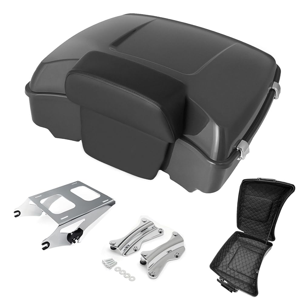 Razor Tour Pak Pack Trunk & Backrest Pad & Two-up Mounting Bracket Rack & Tour Pak liners Fit For Harley 2014-2024 Harley Touring Road Glide Special, Street Glide (Velocity Red Sunglo)
