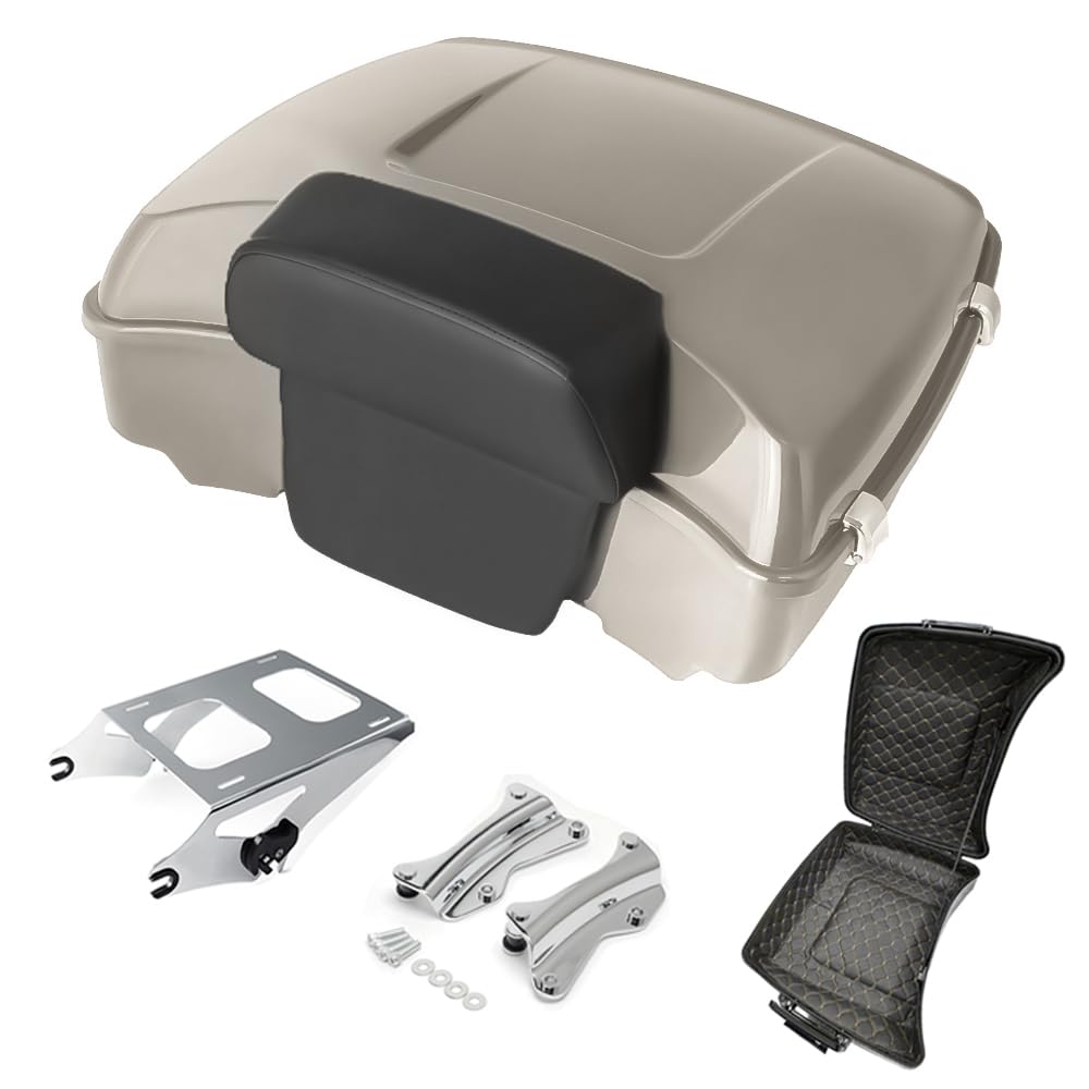 Razor Tour Pak Pack Trunk & Backrest Pad & Two-up Mounting Bracket Rack & Tour Pak liners Fit For Harley 2014-2024 Harley Touring Road Glide Special, Street Glide (Velocity Red Sunglo)