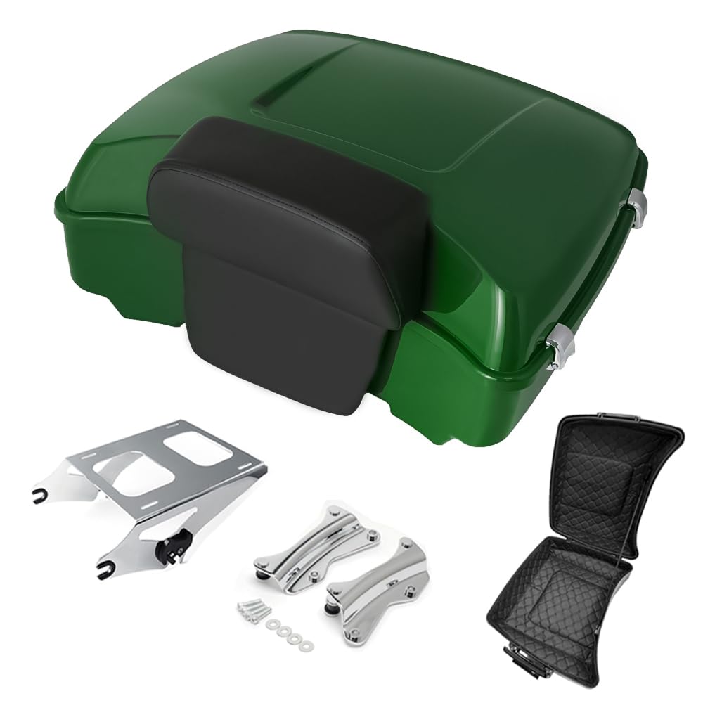 Razor Tour Pak Pack Trunk & Backrest Pad & Two-up Mounting Bracket Rack & Tour Pak liners Fit For Harley 2014-2024 Harley Touring Road Glide Special, Street Glide (Velocity Red Sunglo)