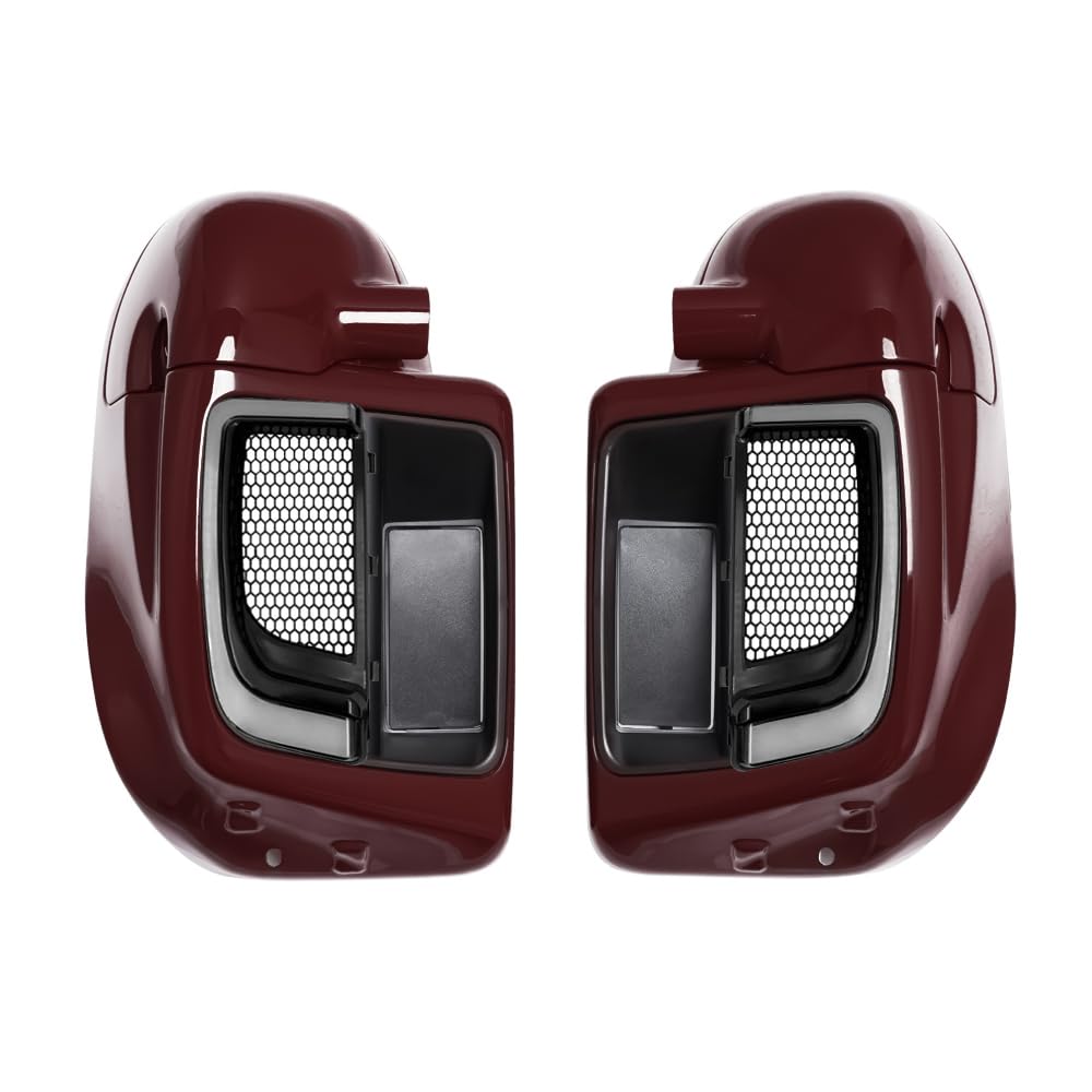 Lower Vented Leg Fairings Glove Box with LED Turn Signals Light Fit for Harley Touring CVO Street Glide FLHX Road Glide FLTR Electra Glide FLHT Ultra Limited 2014-2024 (Reef Blue)
