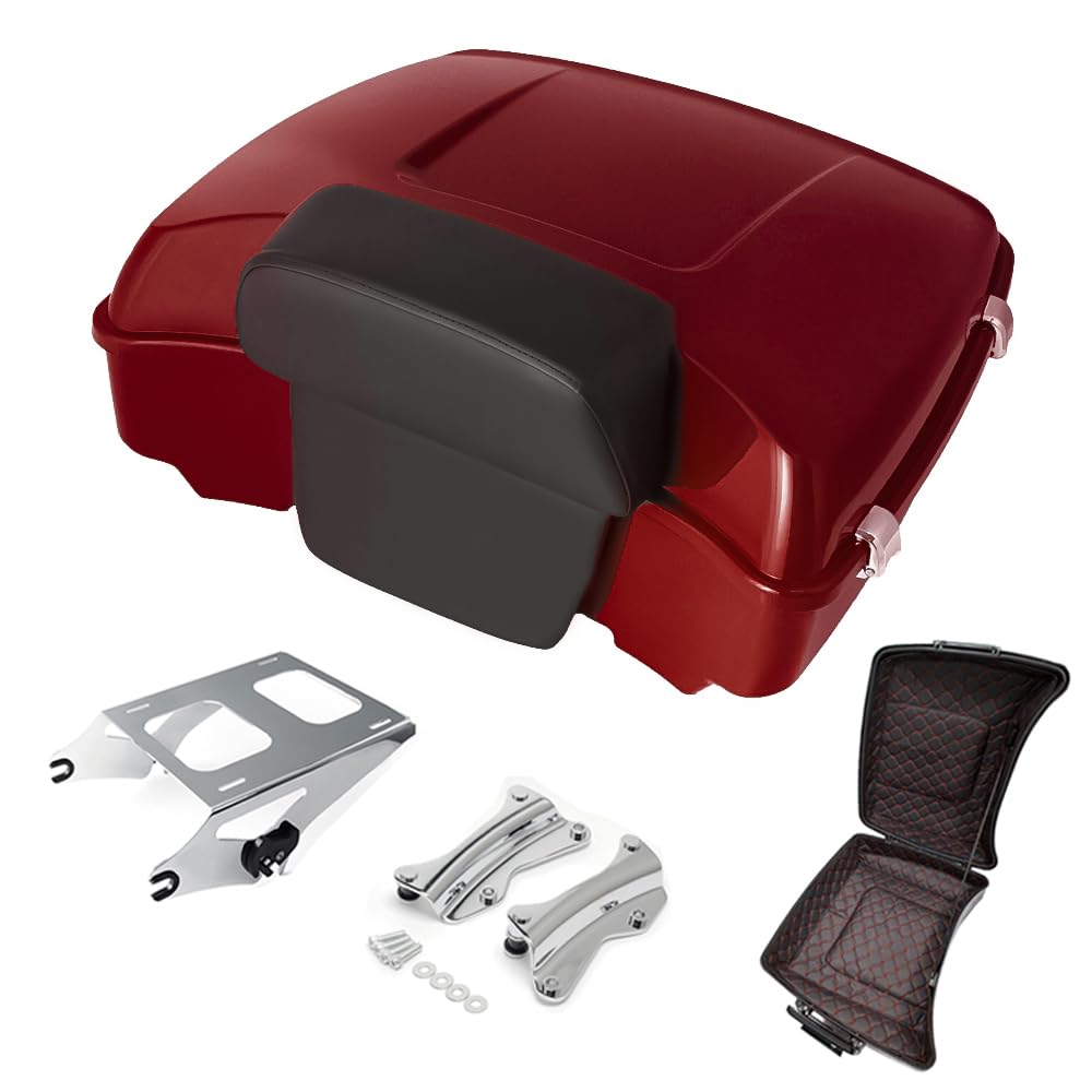 Razor Tour Pak Pack Trunk & Backrest Pad & Two-up Mounting Bracket Rack & Tour Pak liners Fit For Harley 2014-2024 Harley Touring Road Glide Special, Street Glide
