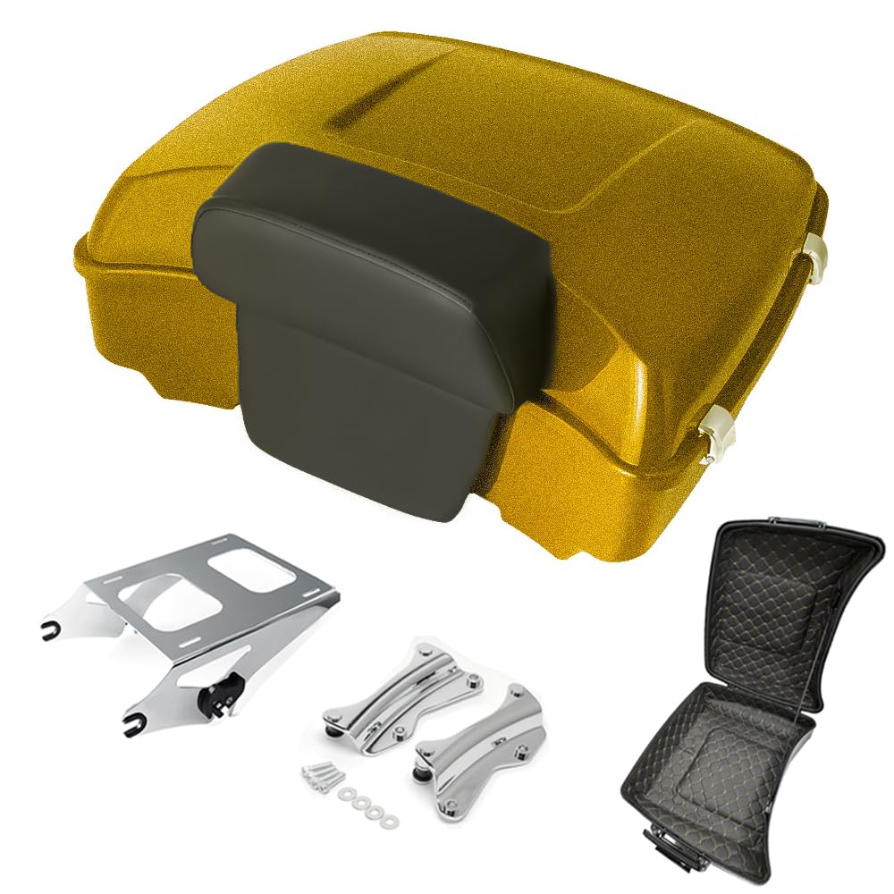 Razor Tour Pak Pack Trunk & Backrest Pad & Two-up Mounting Bracket Rack & Tour Pak liners Fit For Harley 2014-2024 Harley Touring Road Glide Special, Street Glide (Velocity Red Sunglo)