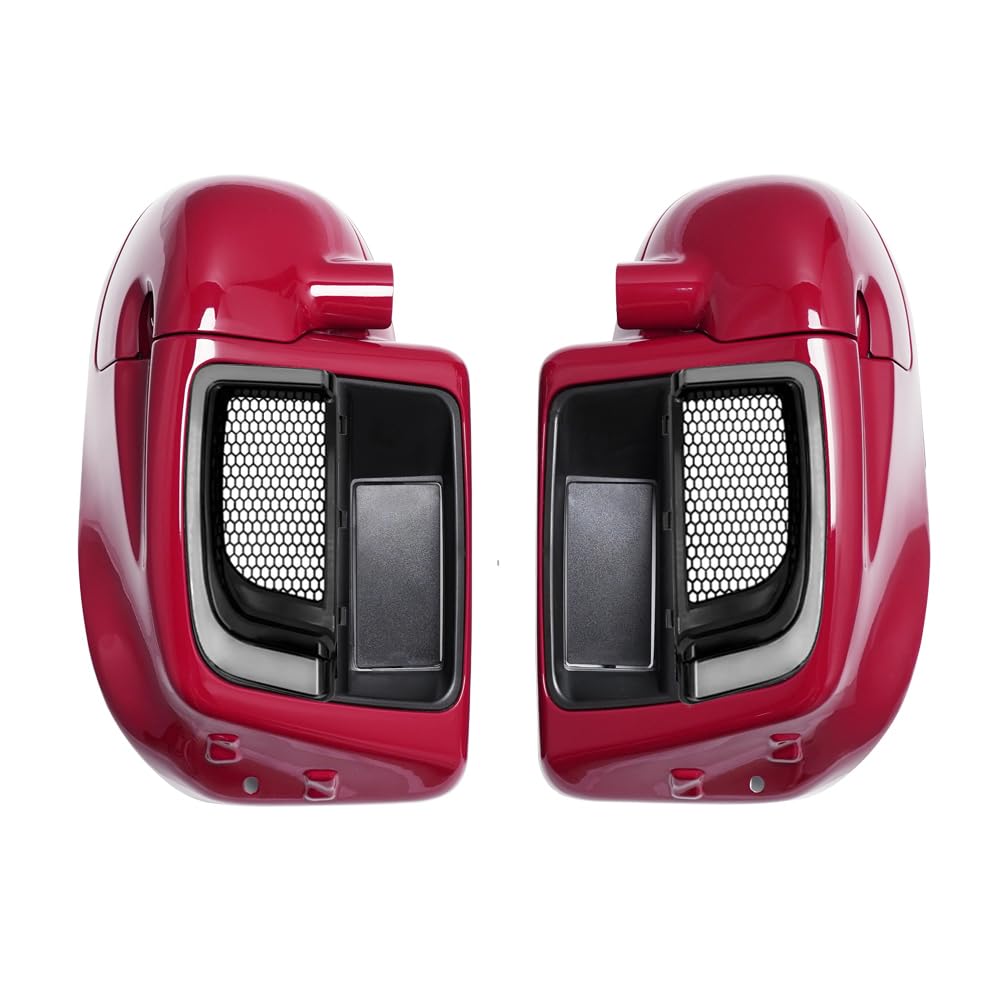 Lower Vented Leg Fairings Glove Box with LED Turn Signals Light Fit for Harley Touring CVO Street Glide FLHX Road Glide FLTR Electra Glide FLHT Ultra Limited 2014-2024 (Reef Blue)