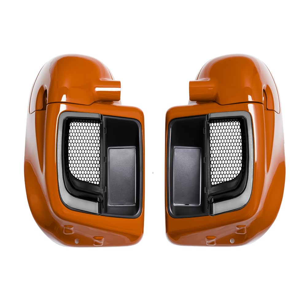 Lower Vented Leg Fairings Glove Box with LED Turn Signals Light Fit for Harley Touring CVO Street Glide FLHX Road Glide FLTR Electra Glide FLHT Ultra Limited 2014-2024 (Reef Blue)
