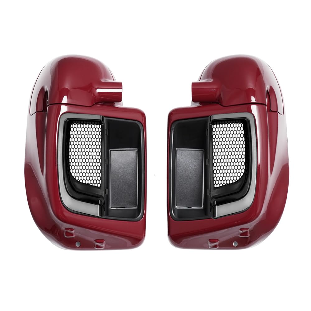 Lower Vented Leg Fairings Glove Box with LED Turn Signals Light Fit for Harley Touring CVO Street Glide FLHX Road Glide FLTR Electra Glide FLHT Ultra Limited 2014-2024 (Reef Blue)