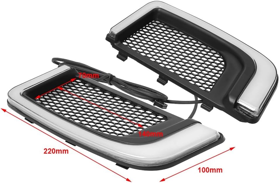 Lower Vented Leg Fairings Glove Box with LED Turn Signals Light Fit for Harley Touring CVO Street Glide FLHX Road Glide FLTR Electra Glide FLHT Ultra Limited 2014-2024 (Reef Blue)