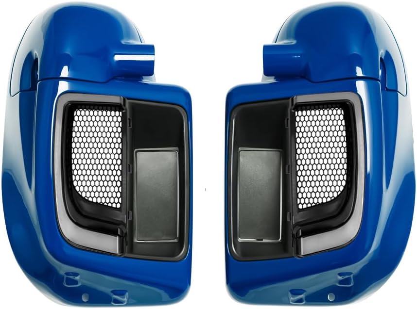 Lower Vented Leg Fairings Glove Box with LED Turn Signals Light Fit for Harley Touring CVO Street Glide FLHX Road Glide FLTR Electra Glide FLHT Ultra Limited 2014-2024 (Reef Blue)