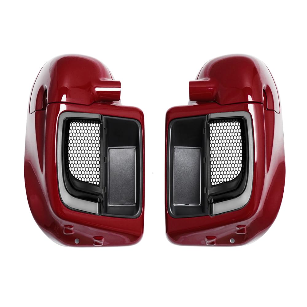 Lower Vented Leg Fairings Glove Box with LED Turn Signals Light Fit for Harley Touring CVO Street Glide FLHX Road Glide FLTR Electra Glide FLHT Ultra Limited 2014-2024 (Reef Blue)