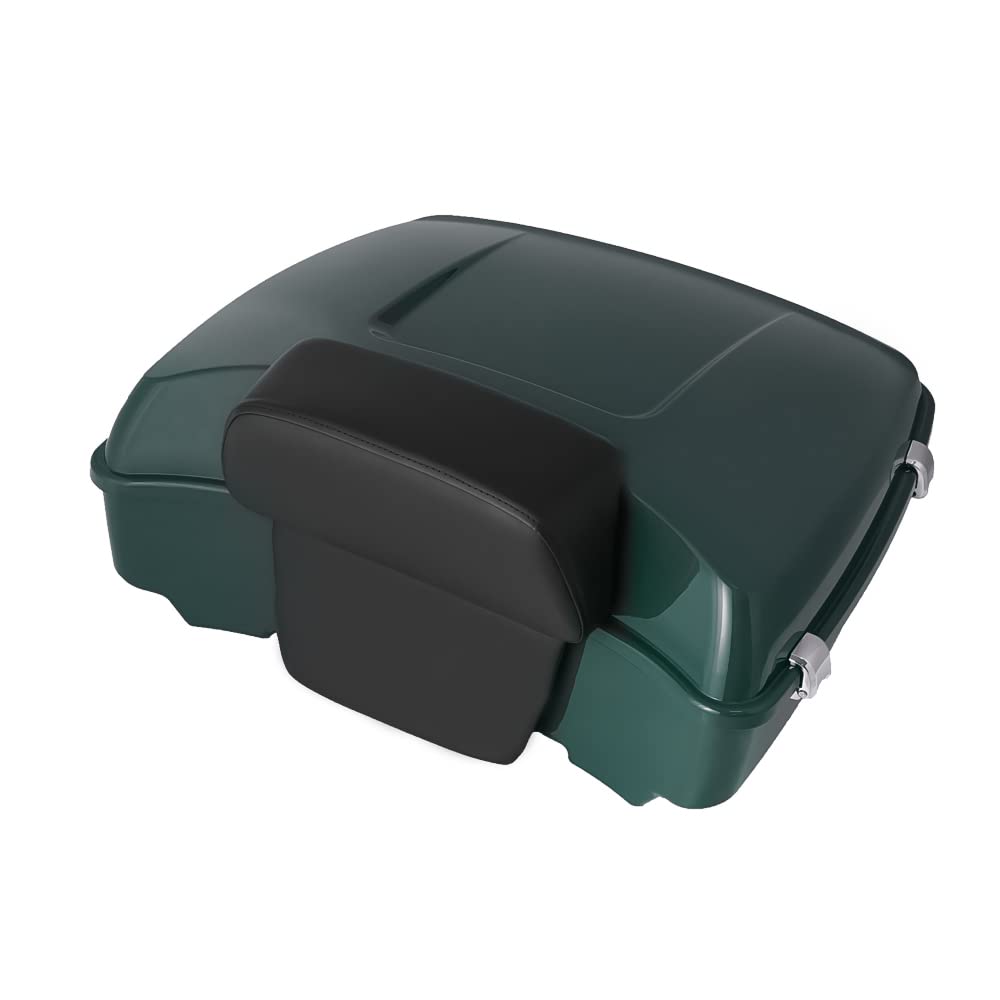 Razor Tour Pack Fit for 2014+ Harley Davidson Touring Road King, Road Glide, Street Glide and Select CVO Models (Razor Tour Pack+ Backrest Pad + Black Metal Plate, Amber Whiskey)