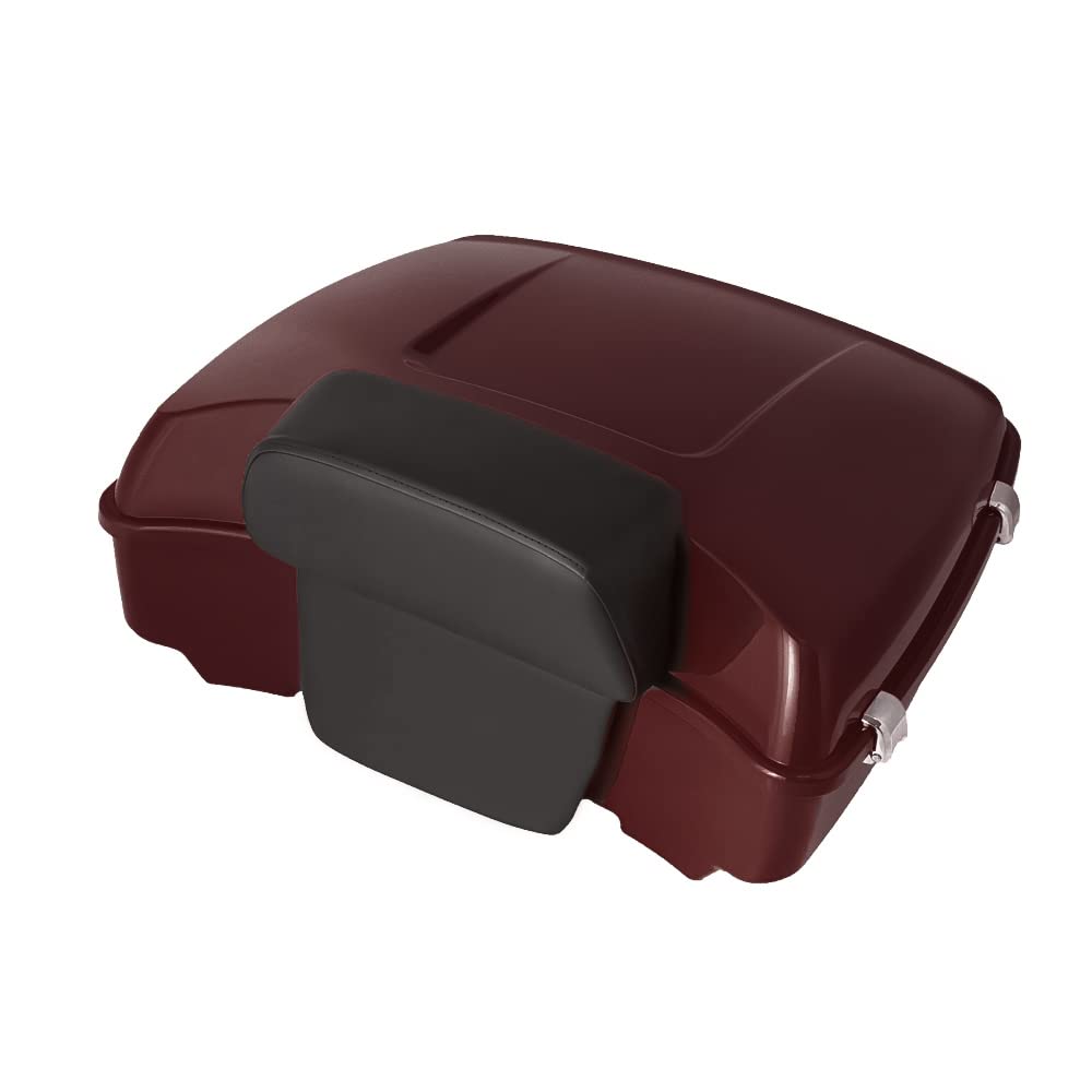 Razor Tour Pack Fit for 2014+ Harley Davidson Touring Road King, Road Glide, Street Glide and Select CVO Models (Razor Tour Pack+ Backrest Pad + Black Metal Plate, Charcoal Pearl)