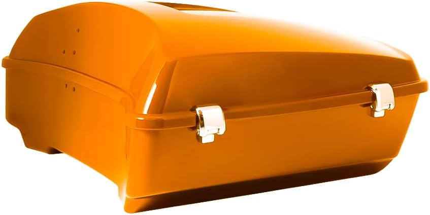 Razor Tour Pack Fit for 2014+ Harley Davidson Touring Road King, Road Glide, Street Glide and Select CVO Models (Razor Tour Pack+ Backrest Pad + Black Metal Plate, Amber Whiskey)