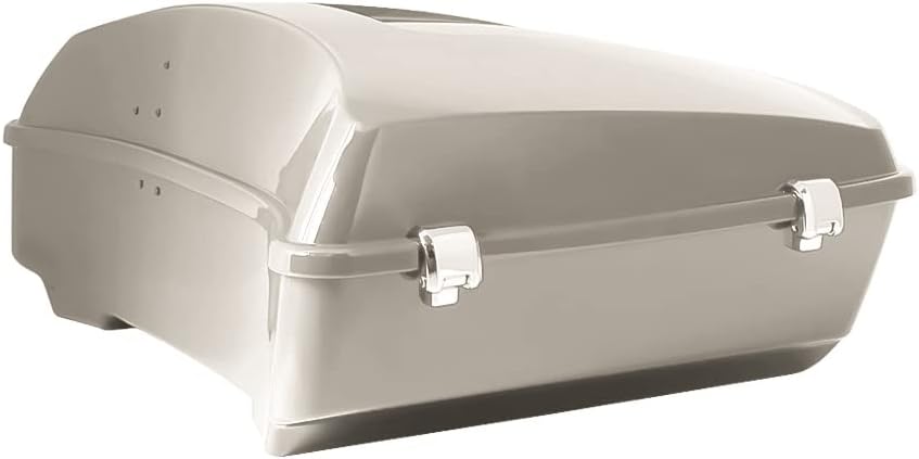Tour Pack, Fit for 14-Later Harley Touring (Razor Tour Pack + Mounting Rack + 4 Point Docking + Backrest Pad, White Sand Pearl, Razor Tour Pack)