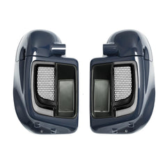 Lower Vented Leg Fairings Glove Box with LED Turn Signals Light Fit for Harley Touring CVO Street Glide FLHX Road Glide FLTR Electra Glide FLHT Ultra Limited 2014-2024 (Reef Blue)