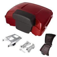 Razor Tour Pak Pack Trunk & Backrest Pad & Two-up Mounting Bracket Rack & Tour Pak liners Fit For Harley 2014-2024 Harley Touring Road Glide Special, Street Glide (Velocity Red Sunglo)