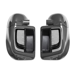 Lower Vented Leg Fairings Glove Box with LED Turn Signals Light Fit for Harley Touring CVO Street Glide FLHX Road Glide FLTR Electra Glide FLHT Ultra Limited 2014-2024 (Reef Blue)