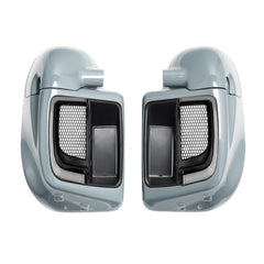 Lower Vented Leg Fairings Glove Box with LED Turn Signals Light Fit for Harley Touring CVO Street Glide FLHX Road Glide FLTR Electra Glide FLHT Ultra Limited 2014-2024 (Reef Blue)
