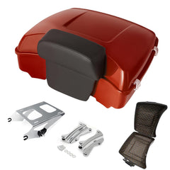 Razor Tour Pak Pack Trunk & Backrest Pad & Two-up Mounting Bracket Rack & Tour Pak liners Fit For Harley 2014-2024 Harley Touring Road Glide Special, Street Glide (Velocity Red Sunglo)