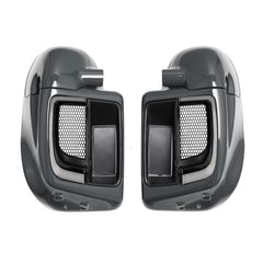 Lower Vented Leg Fairings Glove Box with LED Turn Signals Light Fit for Harley Touring CVO Street Glide FLHX Road Glide FLTR Electra Glide FLHT Ultra Limited 2014-2024 (Reef Blue)