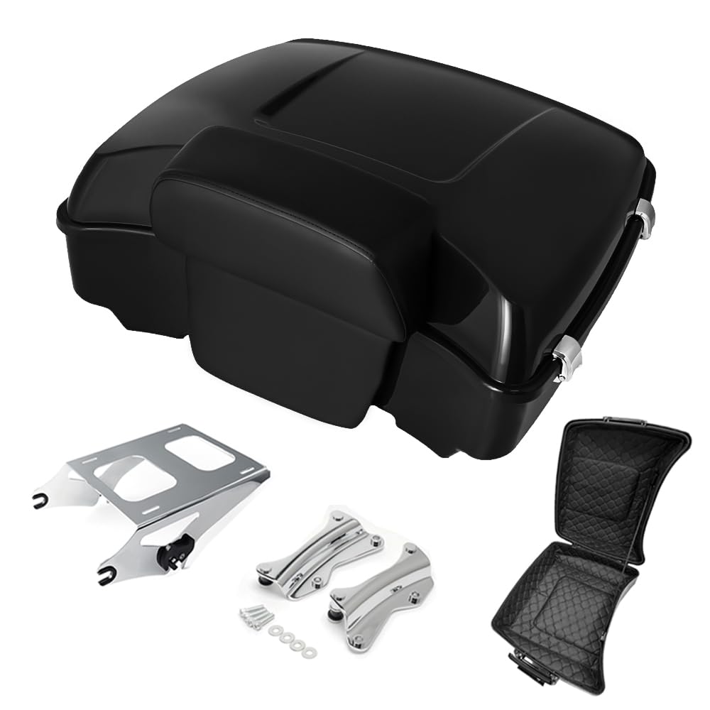 Razor Tour Pak Pack Trunk & Backrest Pad & Two-up Mounting Bracket Rack & Tour Pak liners Fit For Harley 2014-2024 Harley Touring Road Glide Special, Street Glide (Velocity Red Sunglo)