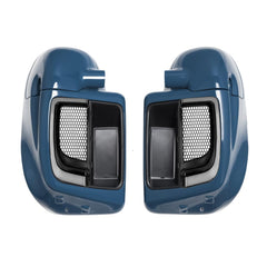 Lower Vented Leg Fairings Glove Box with LED Turn Signals Light Fit for Harley Touring CVO Street Glide FLHX Road Glide FLTR Electra Glide FLHT Ultra Limited 2014-2024 (Reef Blue)