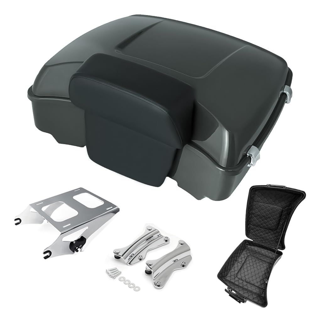 Razor Tour Pak Pack Trunk & Backrest Pad & Two-up Mounting Bracket Rack & Tour Pak liners Fit For Harley 2014-2024 Harley Touring Road Glide Special, Street Glide (Velocity Red Sunglo)