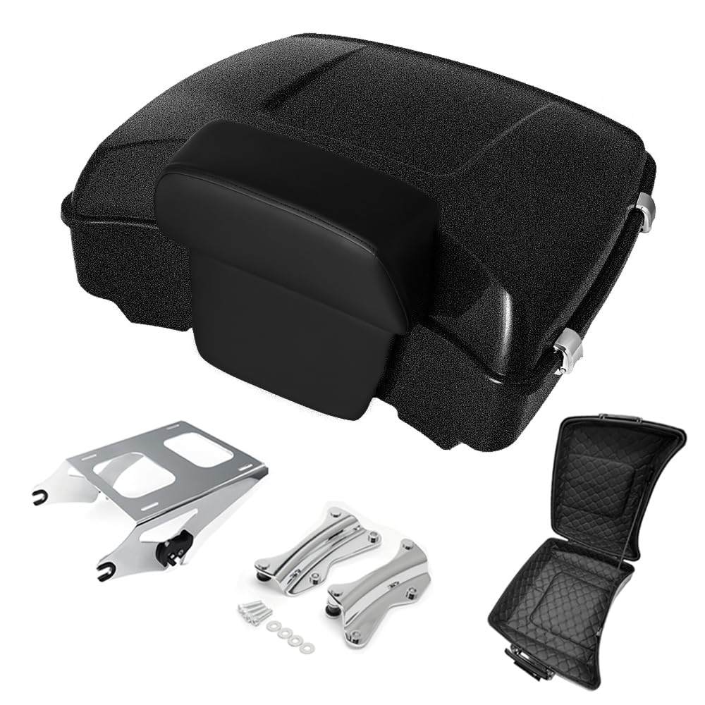Razor Tour Pak Pack Trunk & Backrest Pad & Two-up Mounting Bracket Rack & Tour Pak liners Fit For Harley 2014-2024 Harley Touring Road Glide Special, Street Glide (Velocity Red Sunglo)