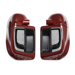 Lower Vented Leg Fairings Glove Box with LED Turn Signals Light Fit for Harley Touring CVO Street Glide FLHX Road Glide FLTR Electra Glide FLHT Ultra Limited 2014-2024 (Reef Blue)
