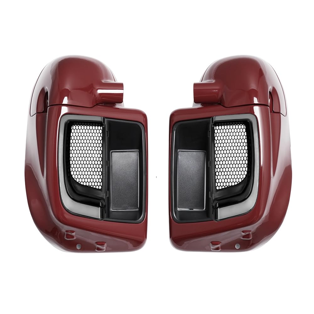 Lower Vented Leg Fairings Glove Box with LED Turn Signals Light Fit for Harley Touring CVO Street Glide FLHX Road Glide FLTR Electra Glide FLHT Ultra Limited 2014-2024 (Reef Blue)