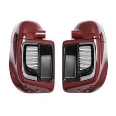 Lower Vented Leg Fairings Glove Box with LED Turn Signals Light Fit for Harley Touring CVO Street Glide FLHX Road Glide FLTR Electra Glide FLHT Ultra Limited 2014-2024 (Reef Blue)