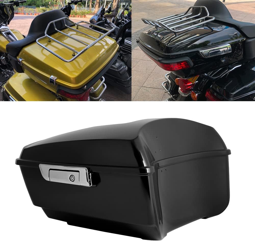 King Tour Pack, Waterproof ABS Motorcycle Tour Pak for Harley Davidson Road Glide Touring Models 2014-2022 (Hard Candy Black Gold Flake)