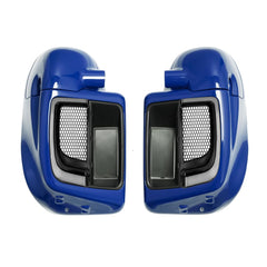 Lower Vented Leg Fairings Glove Box with LED Turn Signals Light Fit for Harley Touring CVO Street Glide FLHX Road Glide FLTR Electra Glide FLHT Ultra Limited 2014-2024 (Reef Blue)