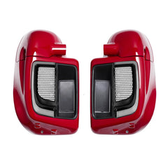 Lower Vented Leg Fairings Glove Box with LED Turn Signals Light Fit for Harley Touring CVO Street Glide FLHX Road Glide FLTR Electra Glide FLHT Ultra Limited 2014-2024 (Reef Blue)