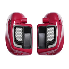 Lower Vented Leg Fairings Glove Box with LED Turn Signals Light Fit for Harley Touring CVO Street Glide FLHX Road Glide FLTR Electra Glide FLHT Ultra Limited 2014-2024 (Reef Blue)