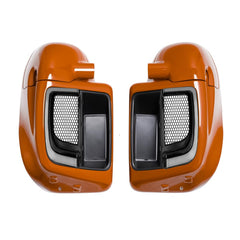 Lower Vented Leg Fairings Glove Box with LED Turn Signals Light Fit for Harley Touring CVO Street Glide FLHX Road Glide FLTR Electra Glide FLHT Ultra Limited 2014-2024 (Reef Blue)