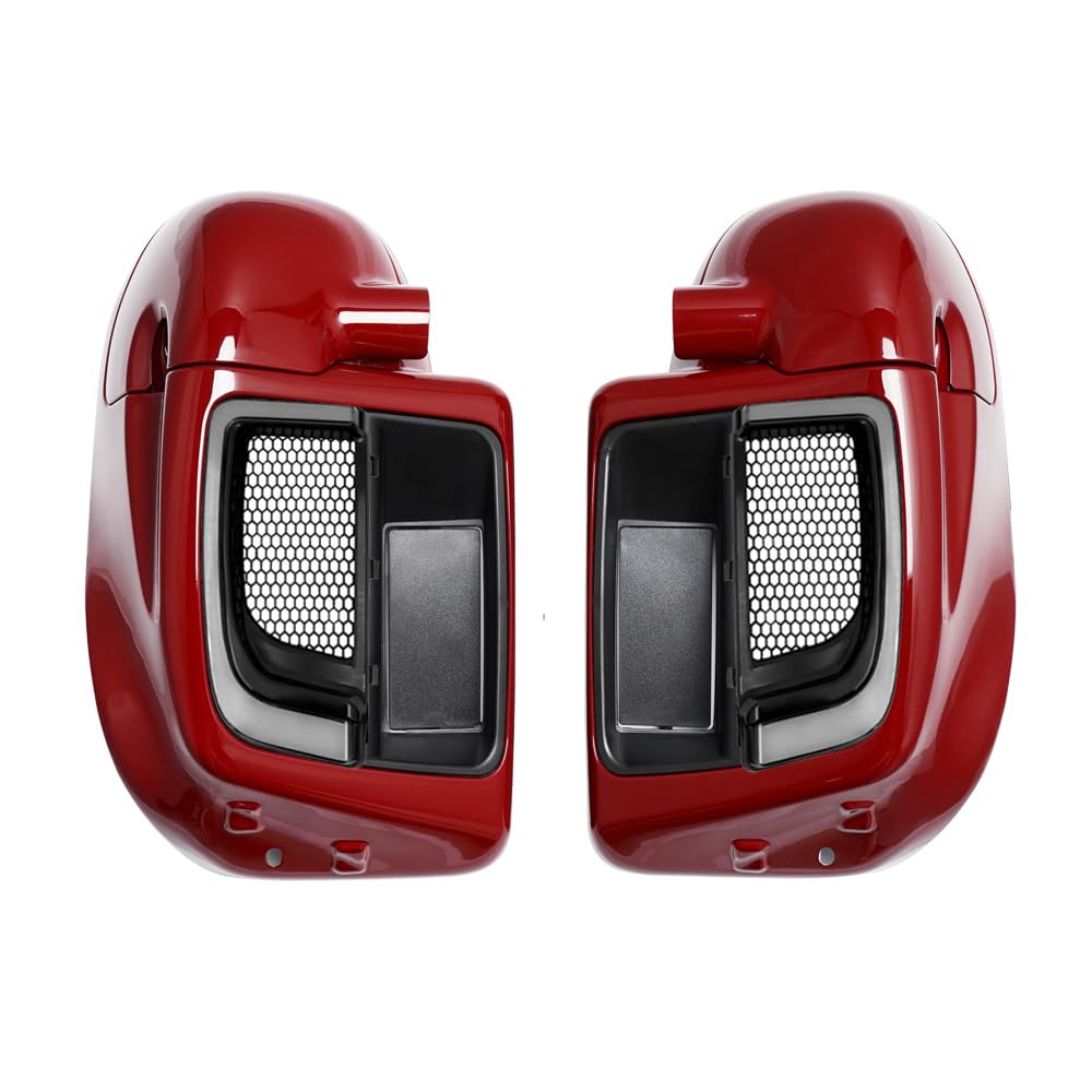 Lower Vented Leg Fairings Glove Box with LED Turn Signals Light Fit for Harley Touring CVO Street Glide FLHX Road Glide FLTR Electra Glide FLHT Ultra Limited 2014-2024 (Reef Blue)