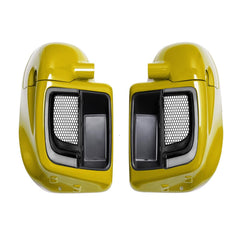 Lower Vented Leg Fairings Glove Box with LED Turn Signals Light Fit for Harley Touring CVO Street Glide FLHX Road Glide FLTR Electra Glide FLHT Ultra Limited 2014-2024 (Reef Blue)