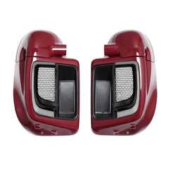 Lower Vented Leg Fairings Glove Box with LED Turn Signals Light Fit for Harley Touring CVO Street Glide FLHX Road Glide FLTR Electra Glide FLHT Ultra Limited 2014-2024 (Reef Blue)