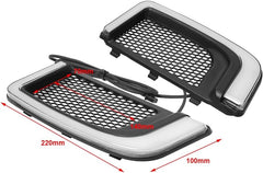 Lower Vented Leg Fairings Glove Box with LED Turn Signals Light Fit for Harley Touring CVO Street Glide FLHX Road Glide FLTR Electra Glide FLHT Ultra Limited 2014-2024 (Reef Blue)