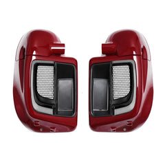 Lower Vented Leg Fairings Glove Box with LED Turn Signals Light Fit for Harley Touring CVO Street Glide FLHX Road Glide FLTR Electra Glide FLHT Ultra Limited 2014-2024 (Reef Blue)