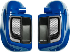 Lower Vented Leg Fairings Glove Box with LED Turn Signals Light Fit for Harley Touring CVO Street Glide FLHX Road Glide FLTR Electra Glide FLHT Ultra Limited 2014-2024 (Reef Blue)