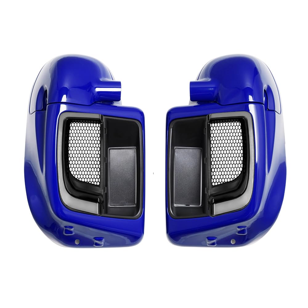 Lower Vented Leg Fairings Glove Box with LED Turn Signals Light Fit for Harley Touring CVO Street Glide FLHX Road Glide FLTR Electra Glide FLHT Ultra Limited 2014-2024 (Reef Blue)