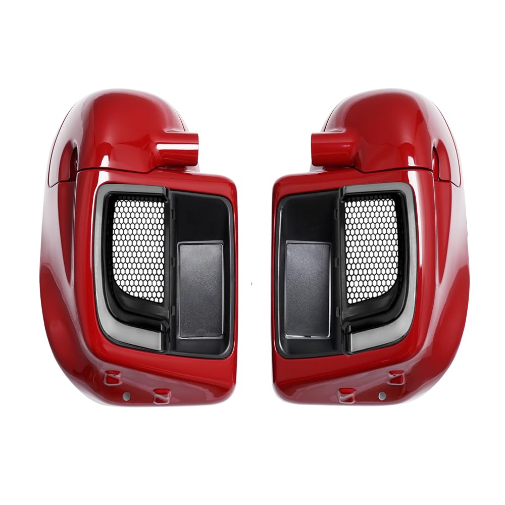 Lower Vented Leg Fairings Glove Box with LED Turn Signals Light Fit for Harley Touring CVO Street Glide FLHX Road Glide FLTR Electra Glide FLHT Ultra Limited 2014-2024 (Reef Blue)